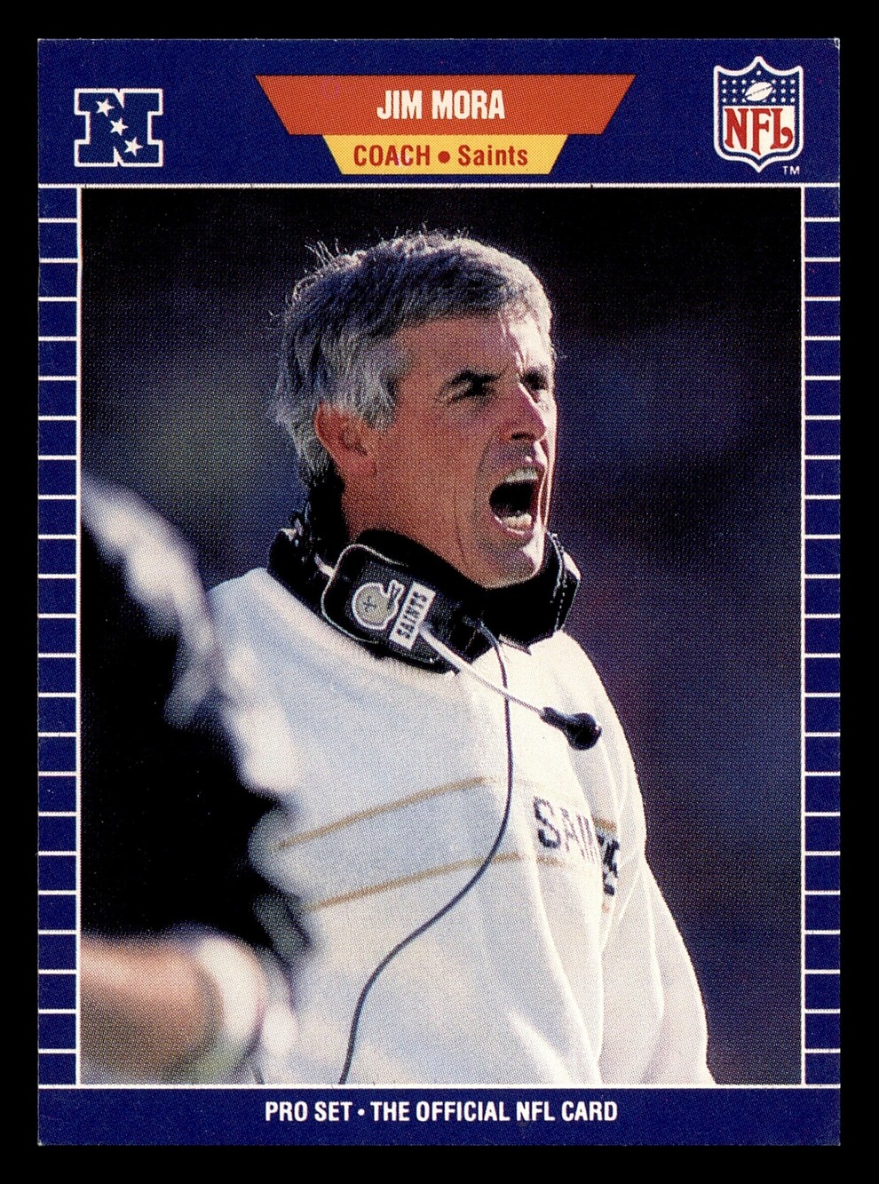 1989 Pro Set Jim Mora Football Card #278 NFL Saints Coach